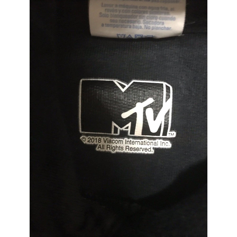 MTV Hoodie Men”s S-P Black Sweatshirt Pullover Chest Graphic Front Pocket. - Picture 6 of 8